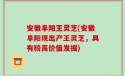 安徽阜阳王灵芝(安徽阜阳现出产王灵芝，具有较高价值发掘)