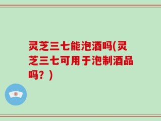 灵芝三七能泡酒吗(灵芝三七可用于泡制酒品吗？)