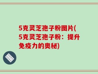 5克灵芝孢子粉图片(5克灵芝孢子粉：提升免疫力的奥秘)
