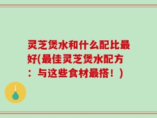 灵芝煲水和什么配比最好(最佳灵芝煲水配方：与这些食材最搭！)