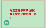 九芝堂孢子粉的价格(九芝堂孢子粉价格一览)