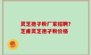 灵芝孢子粉厂家招聘？芝甫灵芝孢孑粉价格
