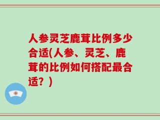 人参灵芝鹿茸比例多少合适(人参、灵芝、鹿茸的比例如何搭配最合适？)