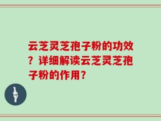 云芝灵芝孢子粉的功效？详细解读云芝灵芝孢子粉的作用？