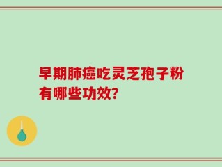 早期肺癌吃灵芝孢子粉有哪些功效？