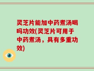 灵芝片能加中药煮汤喝吗功效(灵芝片可用于中药煮汤，具有多重功效)