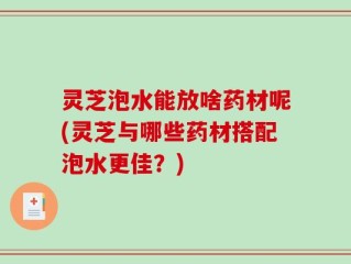 灵芝泡水能放啥药材呢(灵芝与哪些药材搭配泡水更佳？)