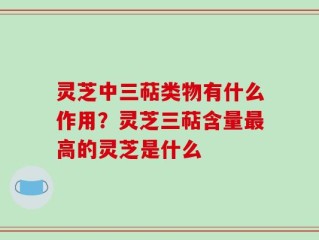 灵芝中三萜类物有什么作用？灵芝三萜含量最高的灵芝是什么