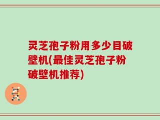 灵芝孢子粉用多少目破壁机(最佳灵芝孢子粉破壁机推荐)