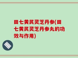 田七黄芪灵芝丹参(田七黄芪灵芝丹参丸的功效与作用)