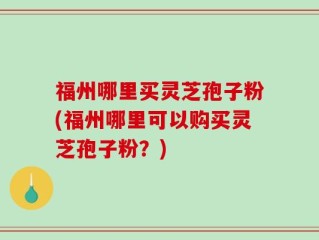 福州哪里买灵芝孢子粉(福州哪里可以购买灵芝孢子粉？)