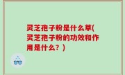 灵芝孢子粉是什么草(灵芝孢子粉的功效和作用是什么？)