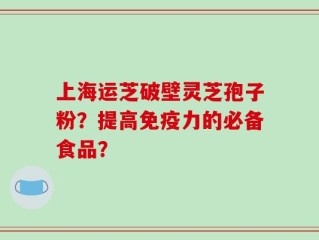 上海运芝破壁灵芝孢子粉？提高免疫力的必备食品？