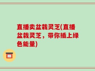 直播卖盆栽灵芝(直播盆栽灵芝，带你插上绿色能量)