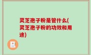 灵芝孢子粉是管什么(灵芝孢子粉的功效和用途)