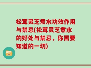 松茸灵芝煮水功效作用与禁忌(松茸灵芝煮水的好处与禁忌，你需要知道的一切)
