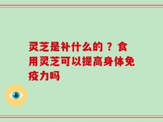 灵芝是补什么的 ？食用灵芝可以提高身体免疫力吗