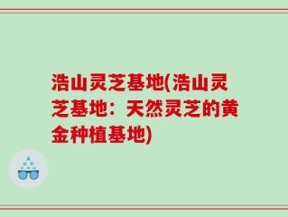 浩山灵芝基地(浩山灵芝基地：天然灵芝的黄金种植基地)
