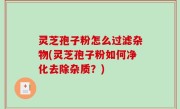 灵芝孢子粉怎么过滤杂物(灵芝孢子粉如何净化去除杂质？)
