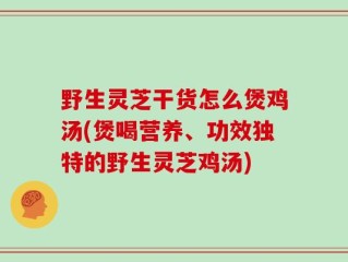 野生灵芝干货怎么煲鸡汤(煲喝营养、功效独特的野生灵芝鸡汤)