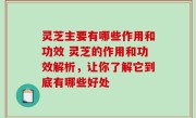 灵芝主要有哪些作用和功效 灵芝的作用和功效解析，让你了解它到底有哪些好处