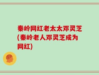 秦岭网红老太太邓灵芝(秦岭老人邓灵芝成为网红)