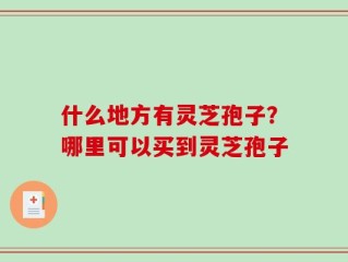 什么地方有灵芝孢子？哪里可以买到灵芝孢子