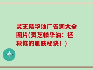 灵芝精华油广告词大全图片(灵芝精华油：拯救你的肌肤秘诀！)