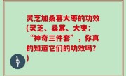 灵芝加桑葚大枣的功效(灵芝、桑葚、大枣：“神奇三件套”，你真的知道它们的功效吗？)