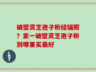 破壁灵芝孢子粉经辐照？紫一破壁灵芝孢子粉到哪里买最好