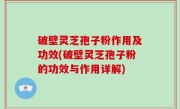 破壁灵芝孢子粉作用及功效(破壁灵芝孢子粉的功效与作用详解)