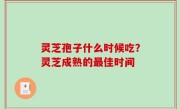 灵芝孢子什么时候吃？灵芝成熟的最佳时间