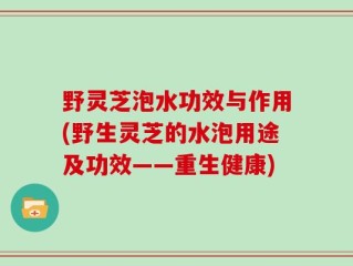 野灵芝泡水功效与作用(野生灵芝的水泡用途及功效——重生健康)