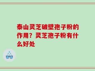 泰山灵芝破壁孢子粉的作用？灵芝孢子粉有什么好处