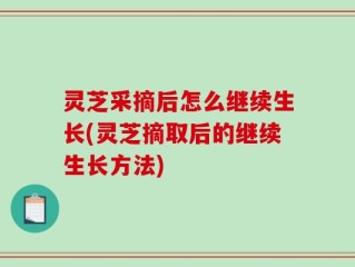 灵芝采摘后怎么继续生长(灵芝摘取后的继续生长方法)