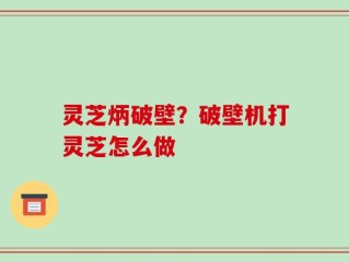 灵芝炳破壁？破壁机打灵芝怎么做
