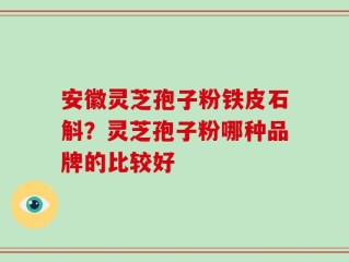 安徽灵芝孢子粉铁皮石斛？灵芝孢子粉哪种品牌的比较好