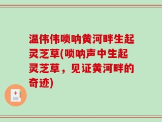 温伟伟唢呐黄河畔生起灵芝草(唢呐声中生起灵芝草，见证黄河畔的奇迹)