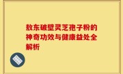 敖东破壁灵芝孢子粉的神奇功效与健康益处全解析