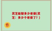灵芝能娶多少老婆(灵芝：多少个老婆了？)