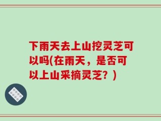 下雨天去上山挖灵芝可以吗(在雨天，是否可以上山采摘灵芝？)