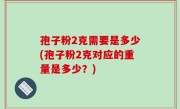 孢子粉2克需要是多少(孢子粉2克对应的重量是多少？)