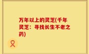 万年以上的灵芝(千年灵芝：寻找长生不老之药)