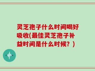 灵芝孢子什么时间喝好吸收(最佳灵芝孢子补益时间是什么时候？)