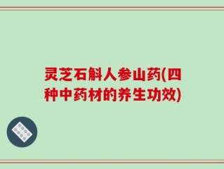灵芝石斛人参山药(四种中药材的养生功效)