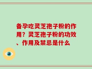 备孕吃灵芝孢子粉的作用？灵芝孢子粉的功效、作用及禁忌是什么