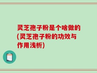 灵芝孢子粉是个啥做的(灵芝孢子粉的功效与作用浅析)
