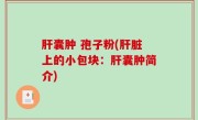 肝囊肿 孢子粉(肝脏上的小包块：肝囊肿简介)