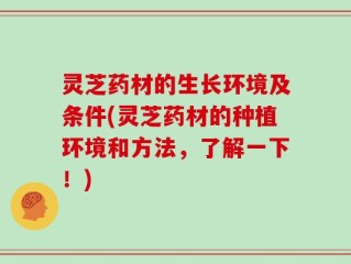 灵芝药材的生长环境及条件(灵芝药材的种植环境和方法，了解一下！)