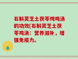 石斛灵芝土茯苓炖鸡汤的功效(石斛灵芝土茯苓鸡汤：营养滋补，增强免疫力。